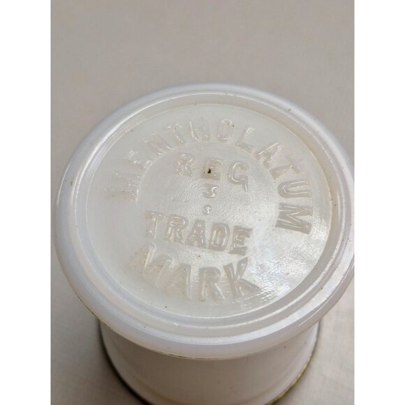Vintage Mentholatum White Ceramic Jar With Metal Lid - Picture 3 of 6
